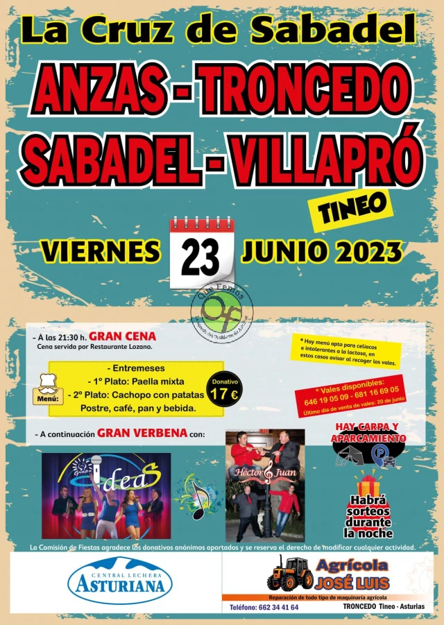 Fiestas de La Cruz de Sabadel 2023 en Anzas, Troncedo, Sabadel y Villapró