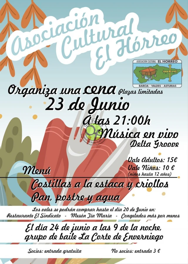 Cena y música con la Asociación Cultural El Hórreo de Barcia
