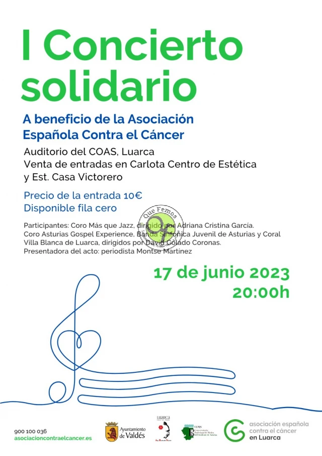 Luarca acoge el I Concierto solidario en beneficio de la Asociación Española Contra el Cáncer
