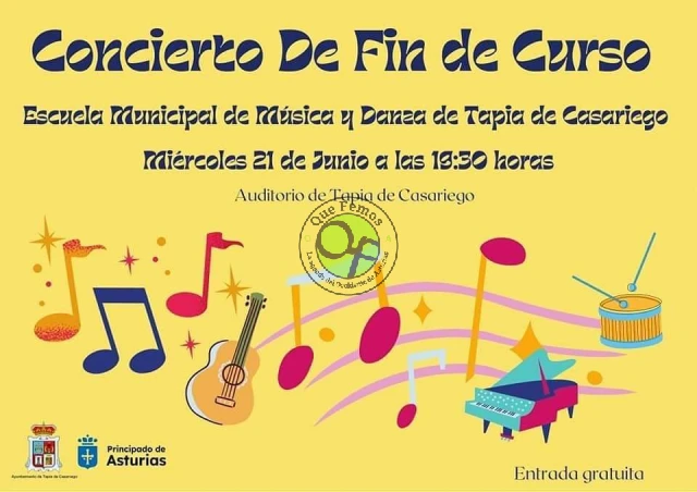 Concierto de fin de curso de la Escuela Municipal de Música y Danza de Tapia de Casariego