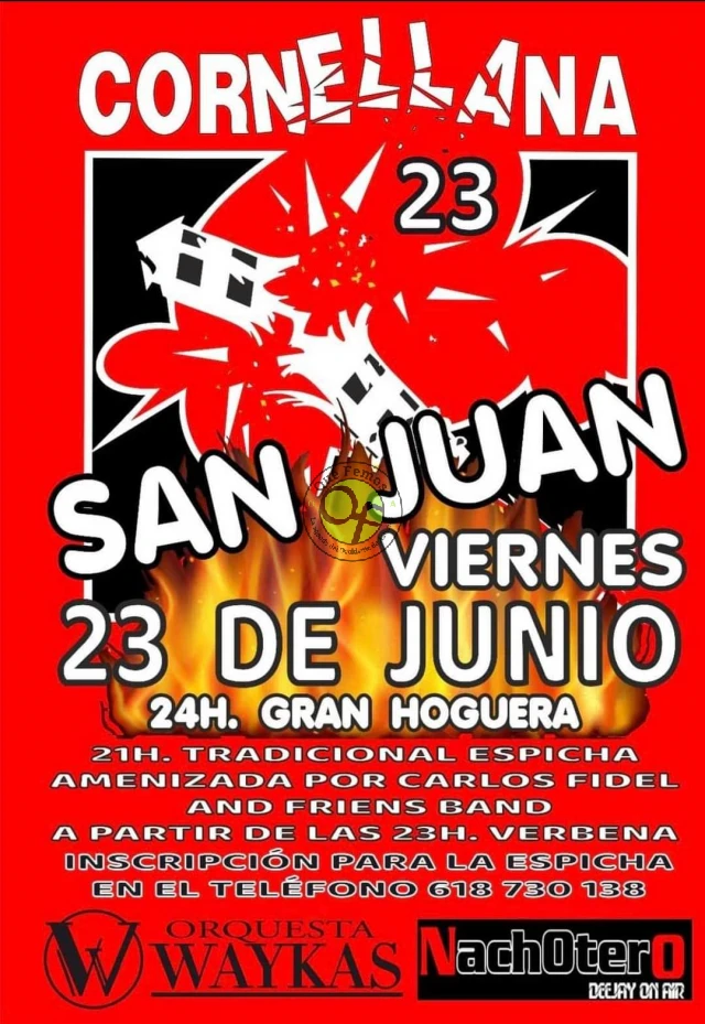 Hoguera de San Juan 2023 en Cornellana