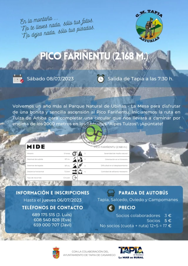 Grupo de Montaña Marqués de Casariego: Pico Fariñentu