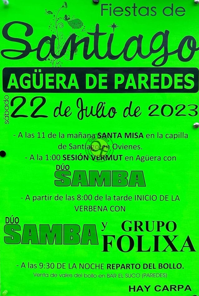 Fiestas de Santiago 2023 en Agüera de Paredes