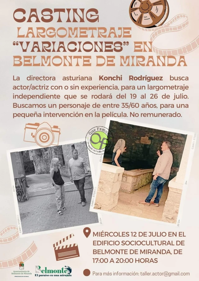 Casting para un largometraje de Konchi Rodríguez, en Belmonte de Miranda