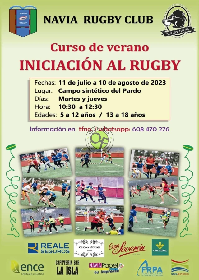 Curso de verano de iniciación al rugby en Navia