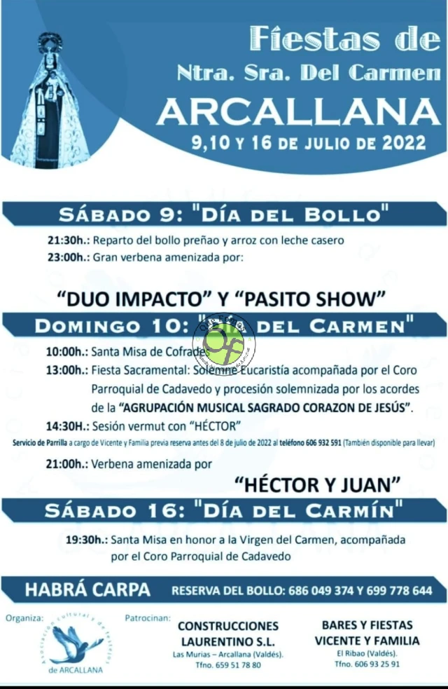 Fiestas de Nuestra Señora del Carmen 2023 en Arcallana