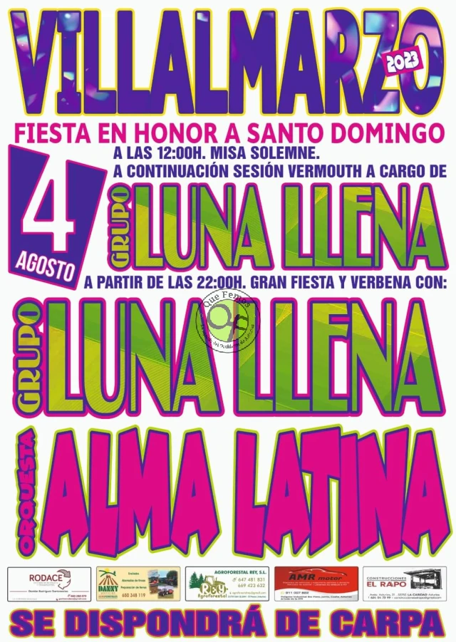 Fiesta en honor a Santo Domingo 2023 en Villalmarzo