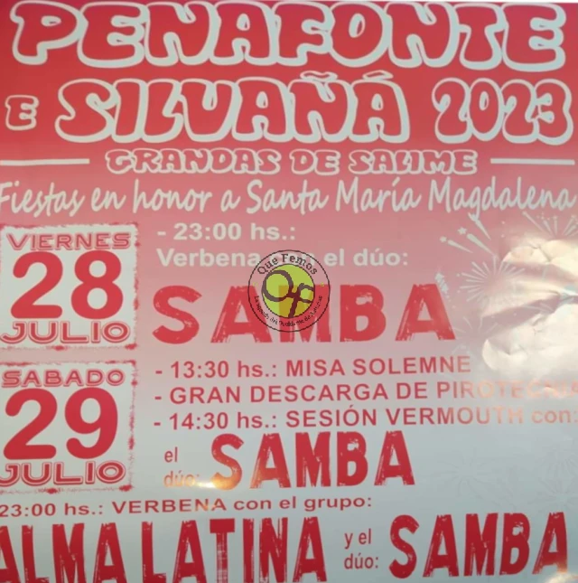  Fiestas de Santa María Magdalena 2023 en Penafonte y Silvañá