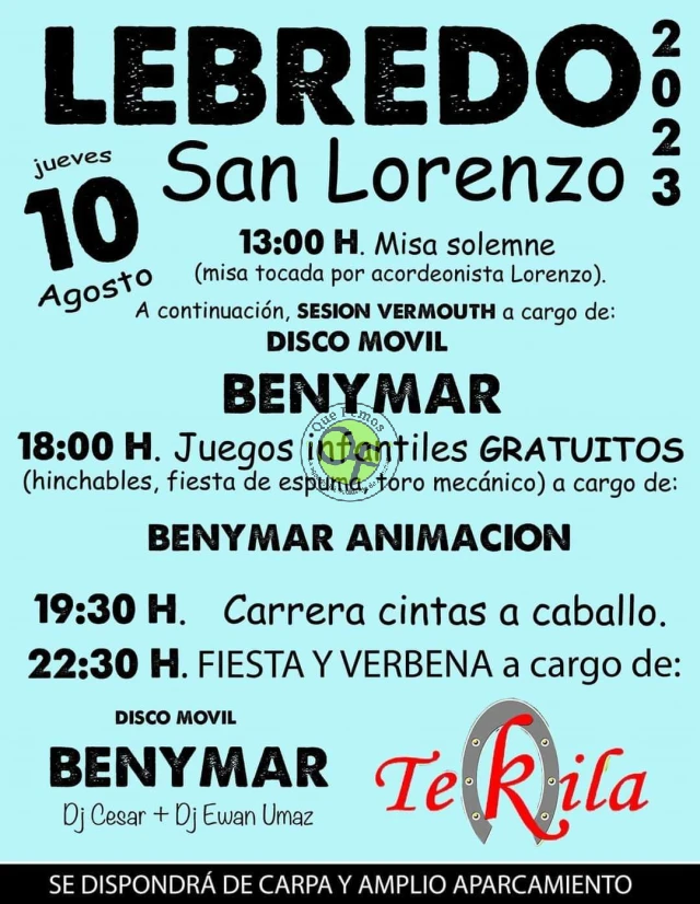 Fiestas de San Lorenzo 2023 en Lebredo