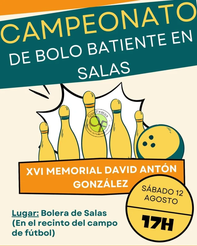 Campeonato de Bolo Batiente XVI Memorial David Antón González 2023 en Salas