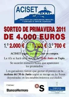 ACISET reparte 4.000 euros en el Sorteo de Primavera 2011