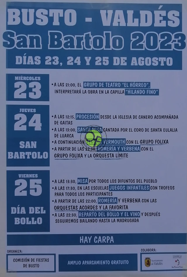  Fiestas de San Bartolo 2023 en Busto