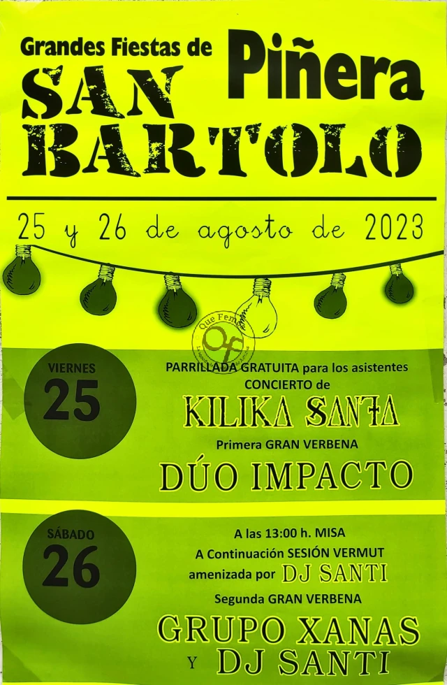 Fiestas de San Bartolo 2023 en Piñera