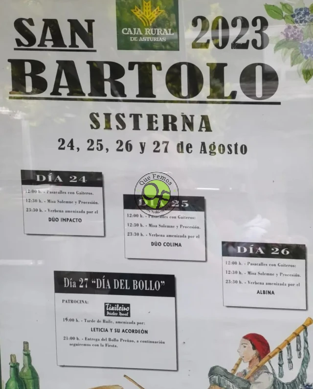 Fiestas de San Bartolo 2023 en Sisterna