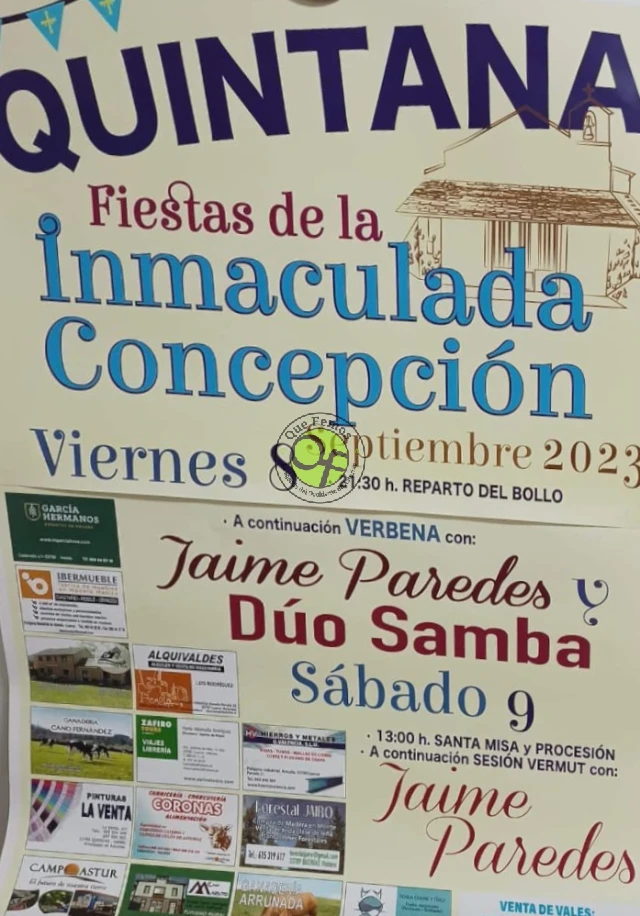 Fiestas de la Inmaculada Concepción 2023 en Quintana