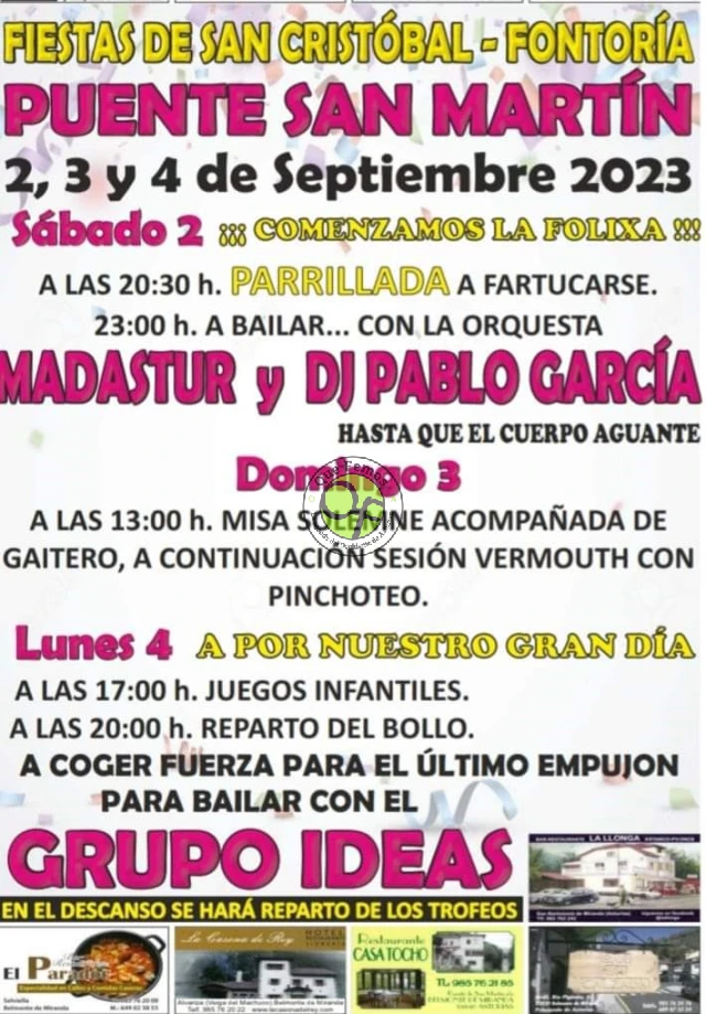  Fiestas de San Cristóbal-Fontoria 2023 en Puente San Martín 