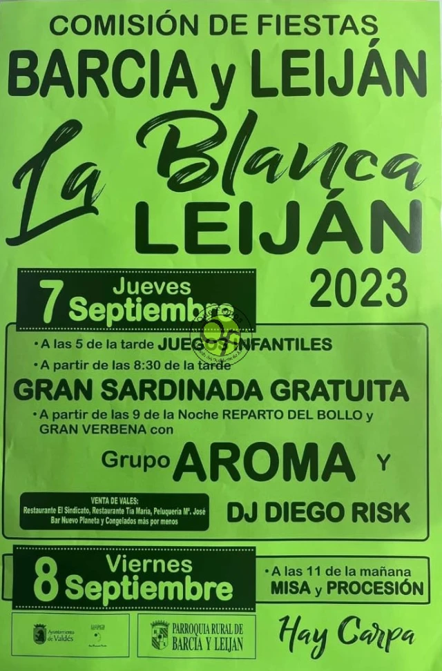 Fiestas de La Blanca 2023 en Barcia y Leiján