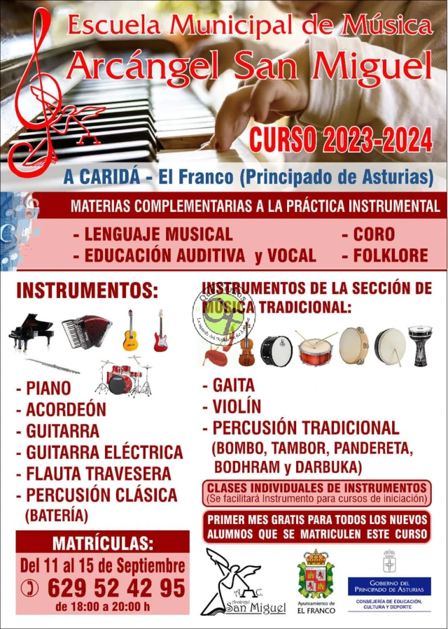 La Escuela Municipal de Música Arcángel San Miguel abre su plazo de matrícula