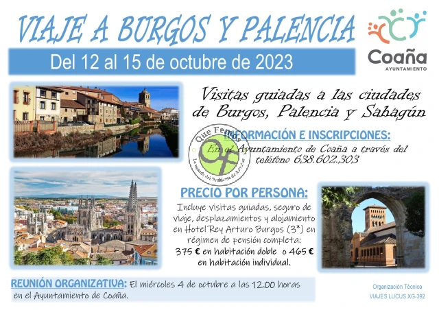 Coaña viaja a Burgos y Palencia