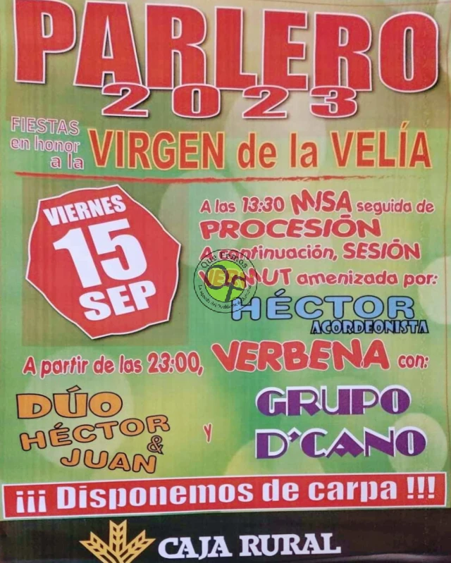 Fiesta en honor a la Virgen de la Velía 2023 en Parlero