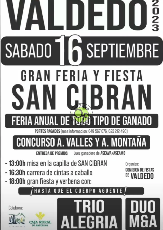  Feria y Fiesta de San Cibrán 2023 en Valdedo 