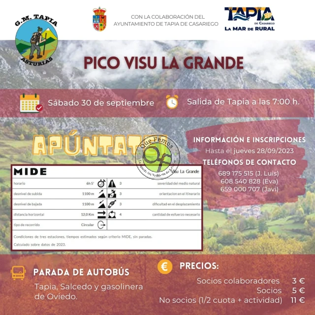 Grupo de Montaña Marqués de Casariego: Ruta al Pico Visu la Grande