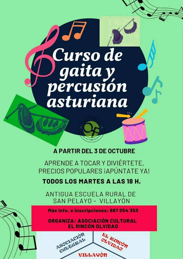 Curso de gaita y percusión asturiana en Villayón