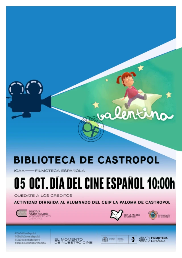 La Biblioteca de Castropol celebrará el 5 de octubre el Día del Cine Español