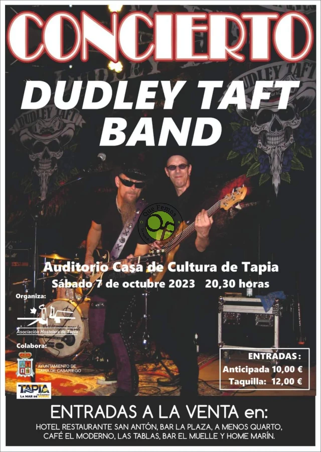 Dudley Taft Band ofrecerán un concierto en Tapia de Casariego