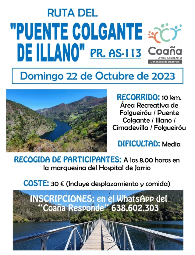 Coaña realiza la Ruta del Puente Colgante de Illano: PR. AS-113