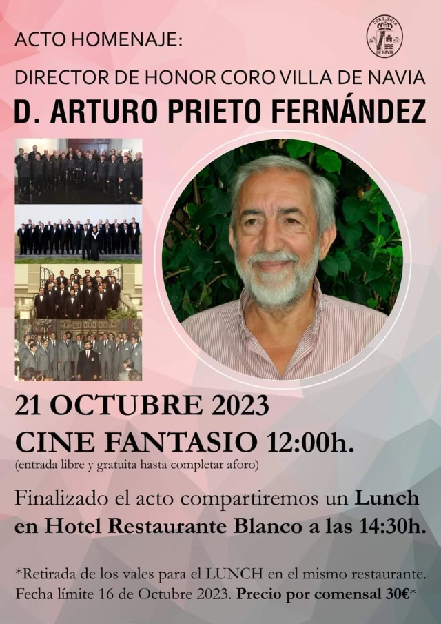 Coro Villa de Navia homenajea a Arturo Prieto Fernández