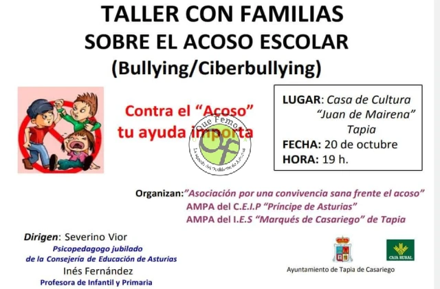 Taller con familias sobre el acoso escolar (bullying/ciberbullying) en Tapia