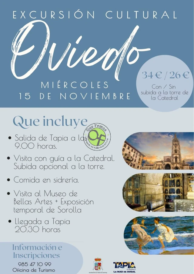 Tapia de Casariego hará un viaje cultural a Oviedo