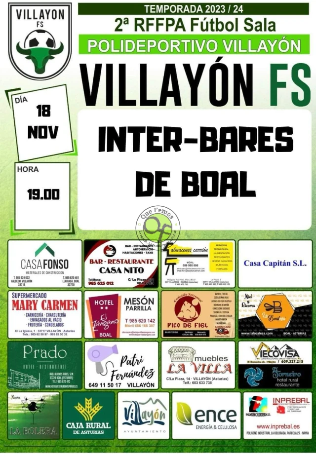 El Villayón F.S. recibe al Inter-Bares de Boal
