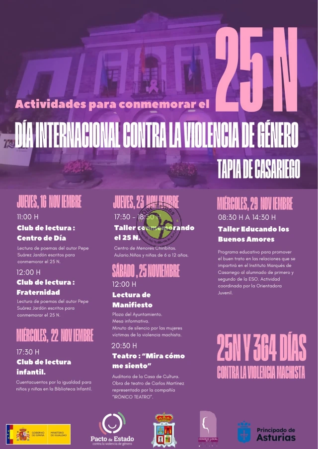 El 25N se celebrará intensamente en Tapia de Casariego