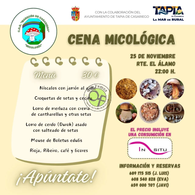 Grupo de Montaña de Tapia: cena micológica anual