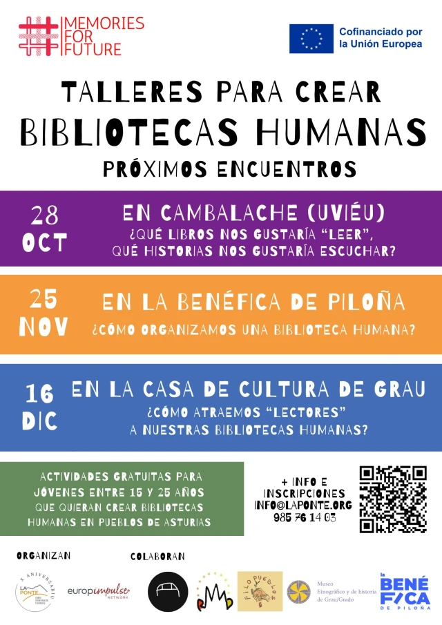 Tercer encuentro formativo del proyecto #MemoriesforFuture para crear Bibliotecas Humanas en Pueblos de Asturias
