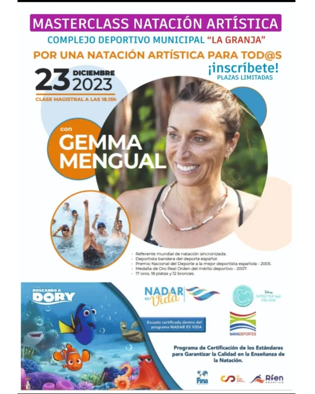 Gemma Mengual ofrecerá una masterclass de natación artística en Navia