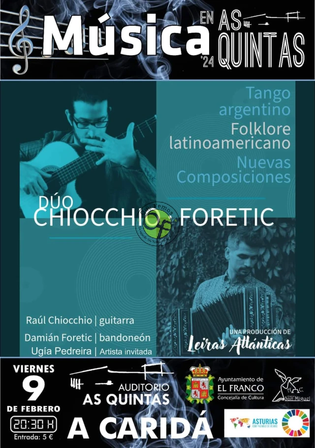 El Dúo Chiocchio Foretic protagoniza una tarde noche de concierto en A Caridá