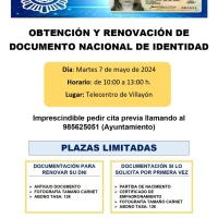 Renovación y obtención del DNI en Villayón: mayo 2024
