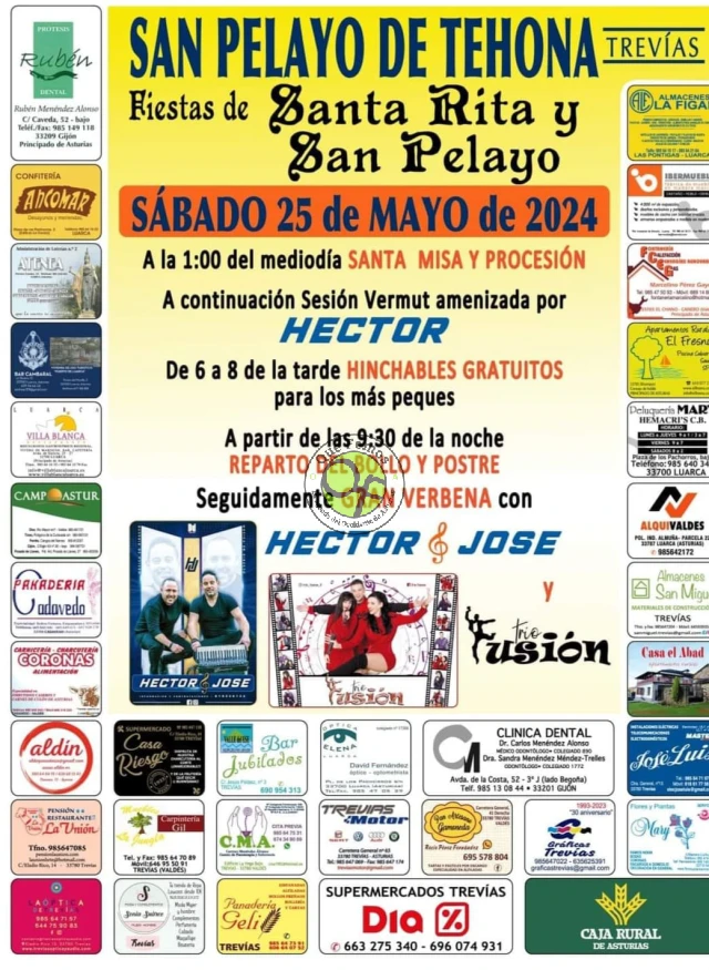 Fiestas de Santa Rita y San Pelayo 2024 en San Pelayo de Tehona