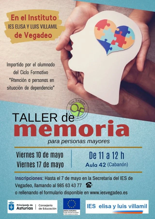 Vegadeo acoge un taller de memoria para personas mayores
