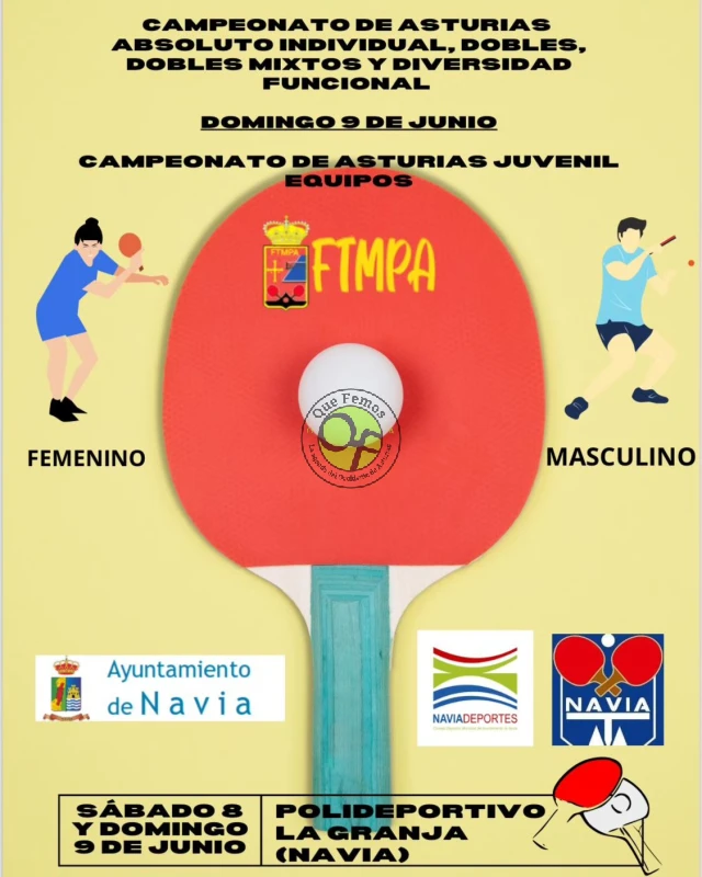 El Campeonato de Asturias Absoluto Individual, Dobles, Mixtos y Diversidad Funcional se disputa en Navia