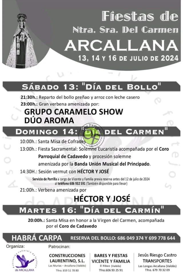 Fiestas de Nuestra Señora del Carmen 2024 en Arcallana