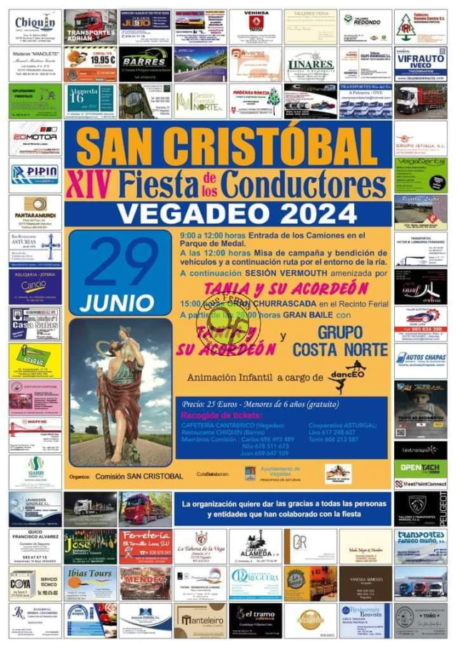 Fiesta de los Conductores San Cristóbal 2024 en Vegadeo