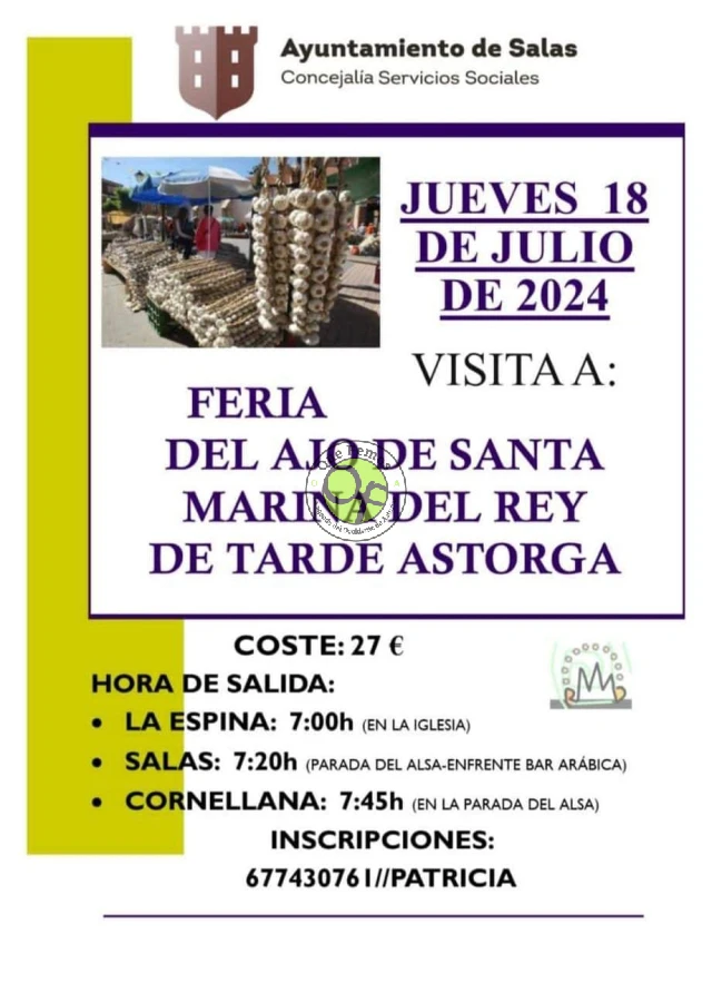 Salas viaja a la Feria del Ajo de Santa Marina del Rey y Astorga