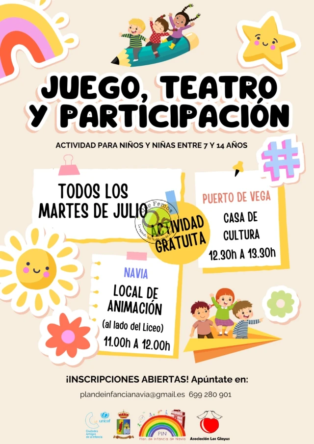 Actividades infantiles gratuitas en Navia y Puerto de Vega
