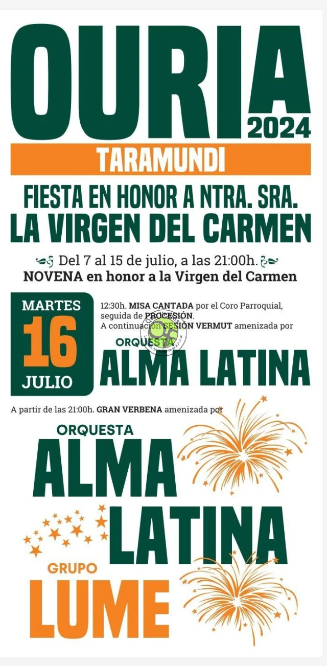 Fiesta de Nuestra Señora del Carmen 2024 en Ouria