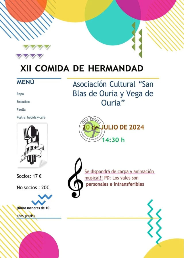 Comida de Hermandad de la Asociación Cultural San Blas de Ouria y Vega de Ouria 2024
