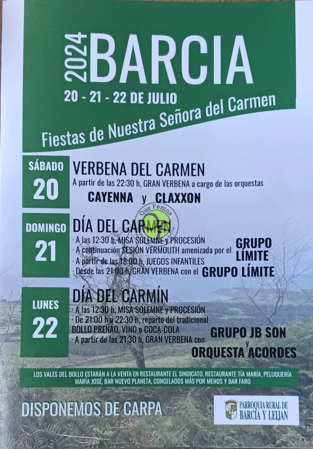 Fiestas del Carmen en Barcia 2024